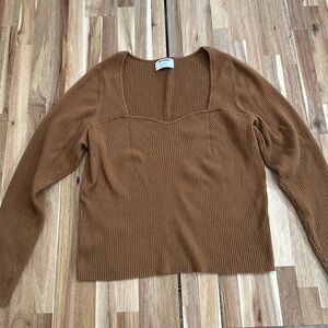 Old Navy Brown Ribbed Long Sleeve Top